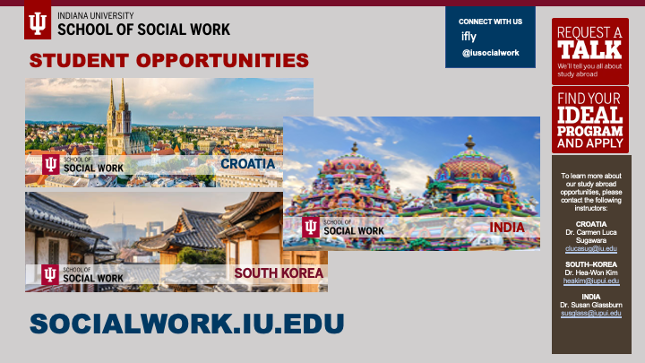 Study abroad in India, Croatia, or South Korea with IU School of Social Work