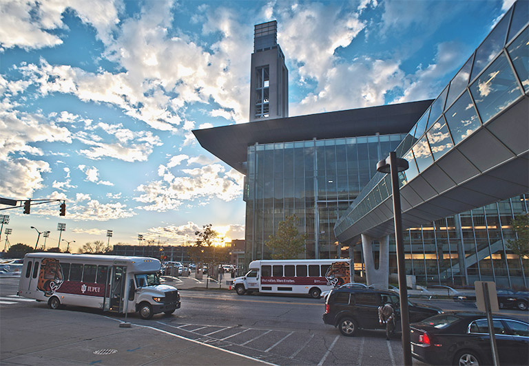 Campus Center and IUPUI buses