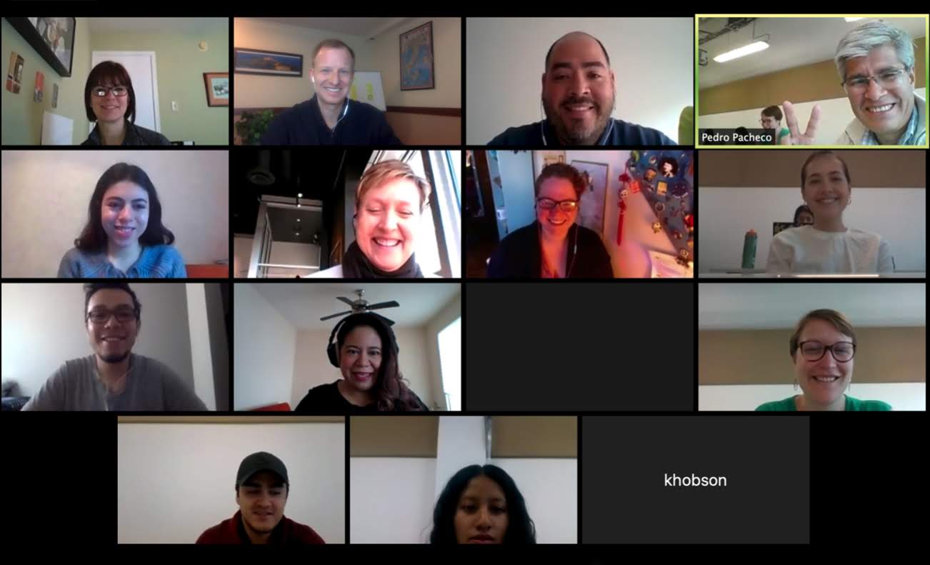 Students and professors in a zoom call