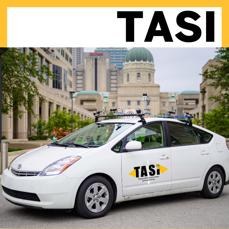TASI autonomous vehicle in front of Indiana State House